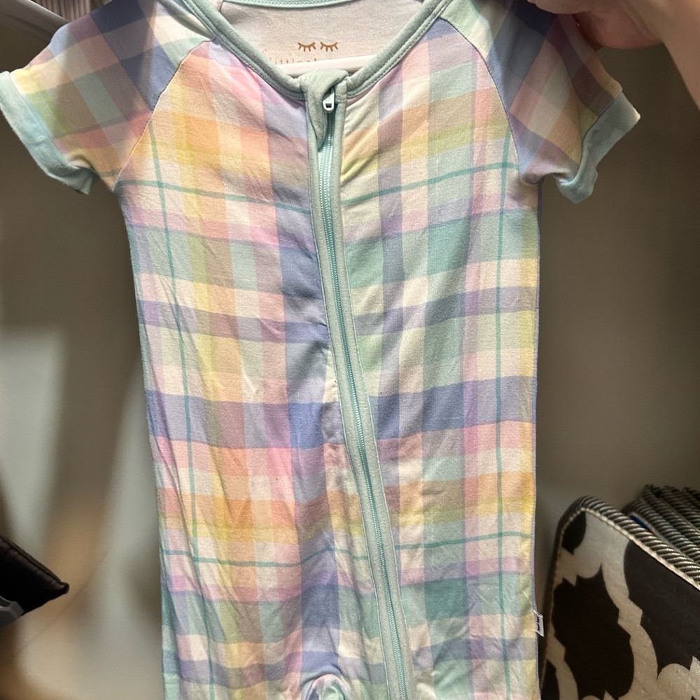 Little Sleepies Multicolor Plaid Short Zippy